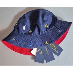 Polo Ralph Lauren Boys Reversible Bucket Hat One Size 4-7 NEW NWT